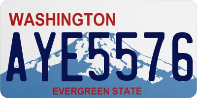 WA license plate AYE5576