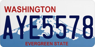 WA license plate AYE5578
