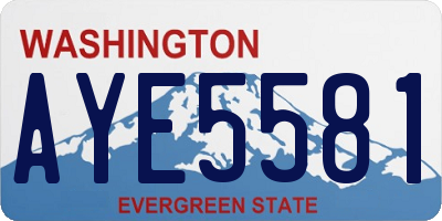 WA license plate AYE5581