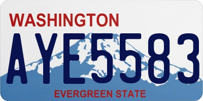 WA license plate AYE5583