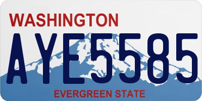 WA license plate AYE5585