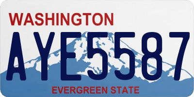 WA license plate AYE5587