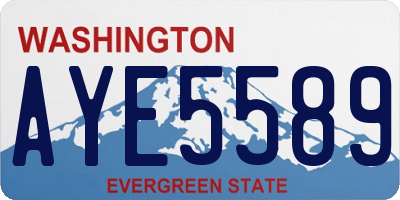 WA license plate AYE5589