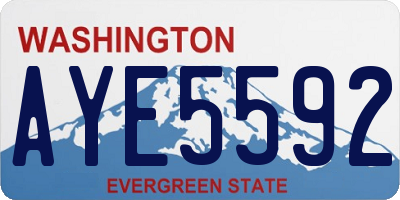 WA license plate AYE5592