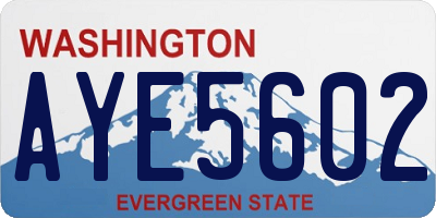 WA license plate AYE5602