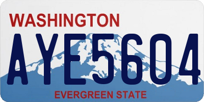 WA license plate AYE5604