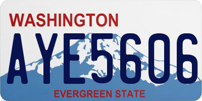 WA license plate AYE5606