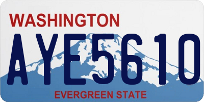 WA license plate AYE5610
