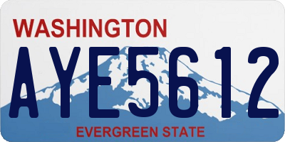 WA license plate AYE5612