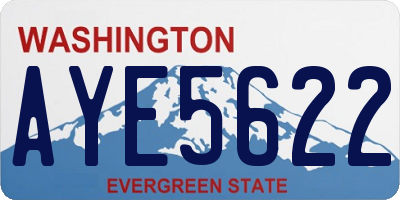 WA license plate AYE5622