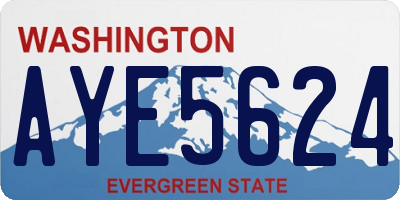 WA license plate AYE5624