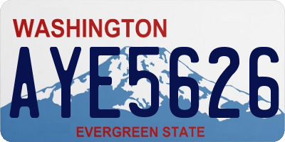 WA license plate AYE5626