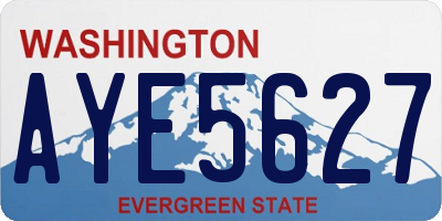 WA license plate AYE5627