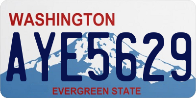 WA license plate AYE5629