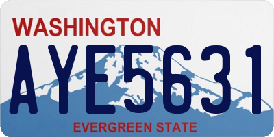 WA license plate AYE5631