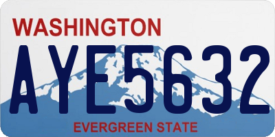 WA license plate AYE5632