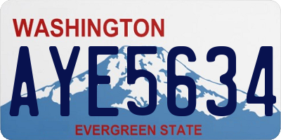 WA license plate AYE5634