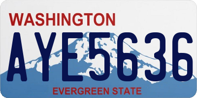 WA license plate AYE5636