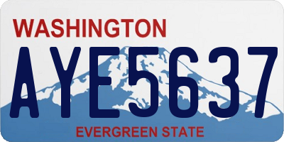 WA license plate AYE5637