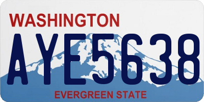 WA license plate AYE5638