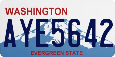 WA license plate AYE5642