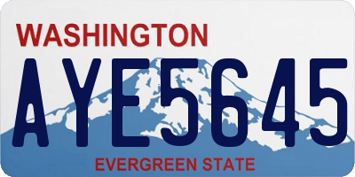 WA license plate AYE5645