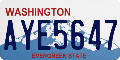 WA license plate AYE5647