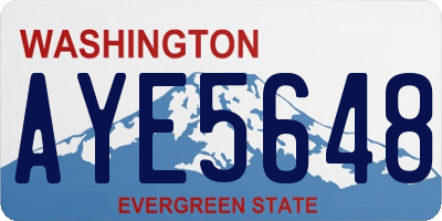 WA license plate AYE5648