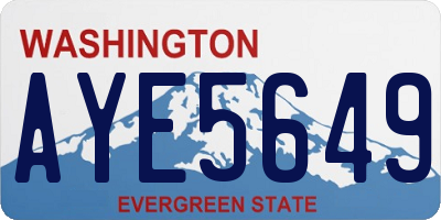 WA license plate AYE5649