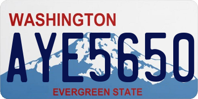 WA license plate AYE5650