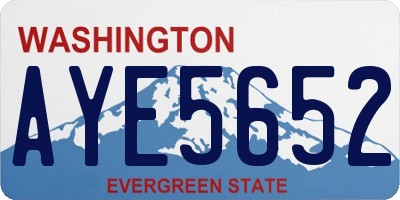 WA license plate AYE5652