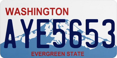 WA license plate AYE5653