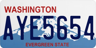 WA license plate AYE5654