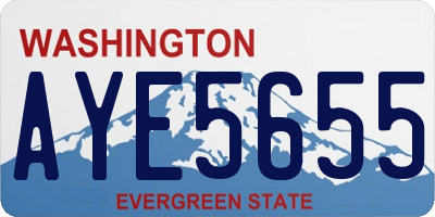 WA license plate AYE5655