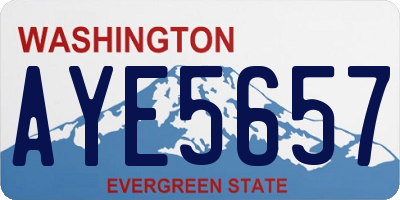 WA license plate AYE5657