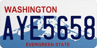 WA license plate AYE5658