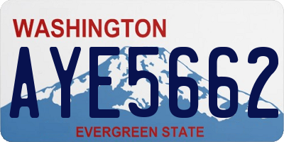 WA license plate AYE5662