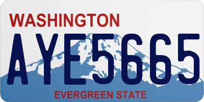 WA license plate AYE5665