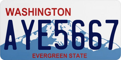 WA license plate AYE5667