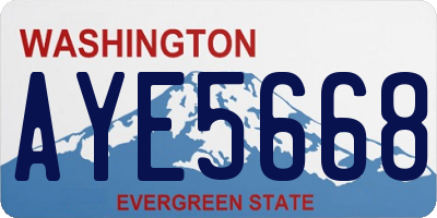 WA license plate AYE5668