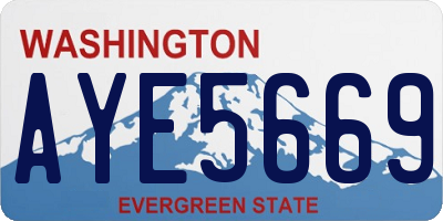 WA license plate AYE5669