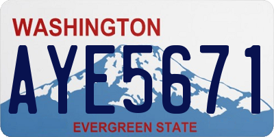 WA license plate AYE5671