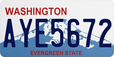WA license plate AYE5672