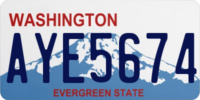 WA license plate AYE5674