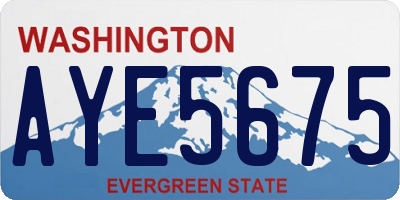 WA license plate AYE5675