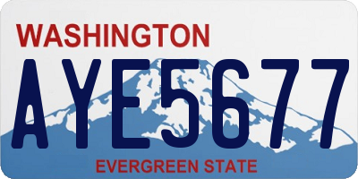WA license plate AYE5677