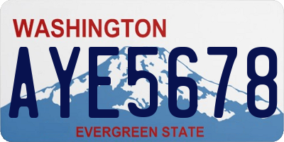 WA license plate AYE5678