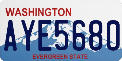 WA license plate AYE5680