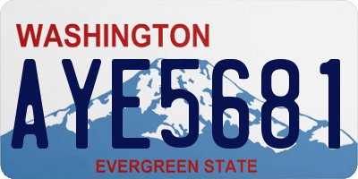 WA license plate AYE5681