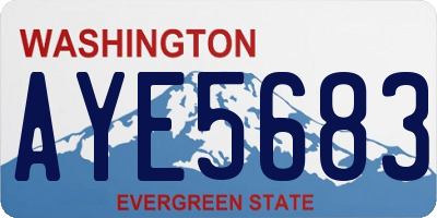 WA license plate AYE5683